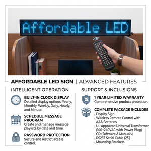 L-Series Blue Single Line Semi-outdoor Programmable LED Sign (6.5" X 38")