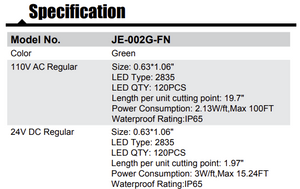 Green Flexible LED Neon Tube (120V)