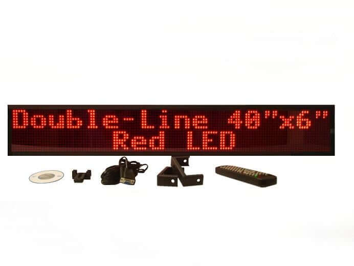 DO-Series Red Double Line Indoor Programmable LED Sign (6&quot; X 39.6&quot;)