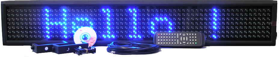 L-Series Blue Single Line Semi-outdoor Programmable LED Sign  (6.5&quot; X 38&quot;)