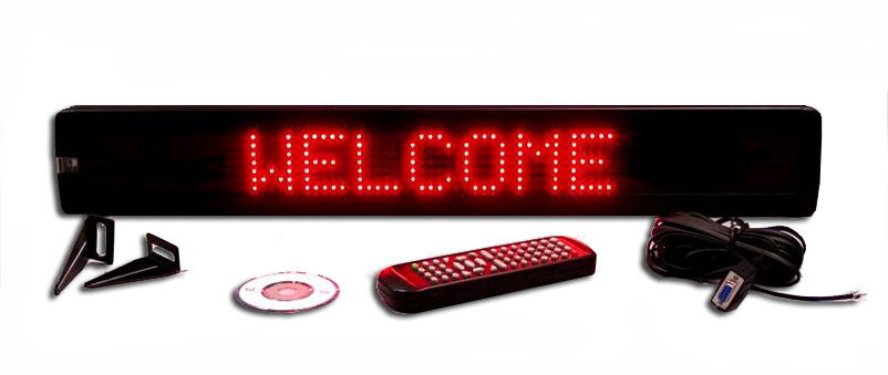 ML-Series Red Single Line Semi-outdoor Programmable LED Sign (4&quot; X 26&quot;)