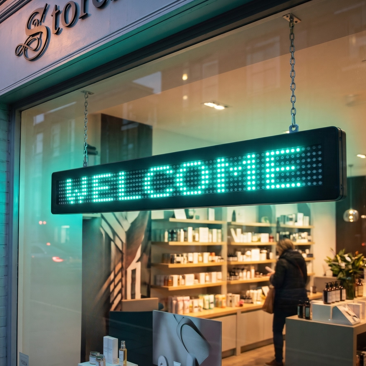 ML-Series Green Single Line Semi-outdoor Programmable LED Sign (4" X 26")