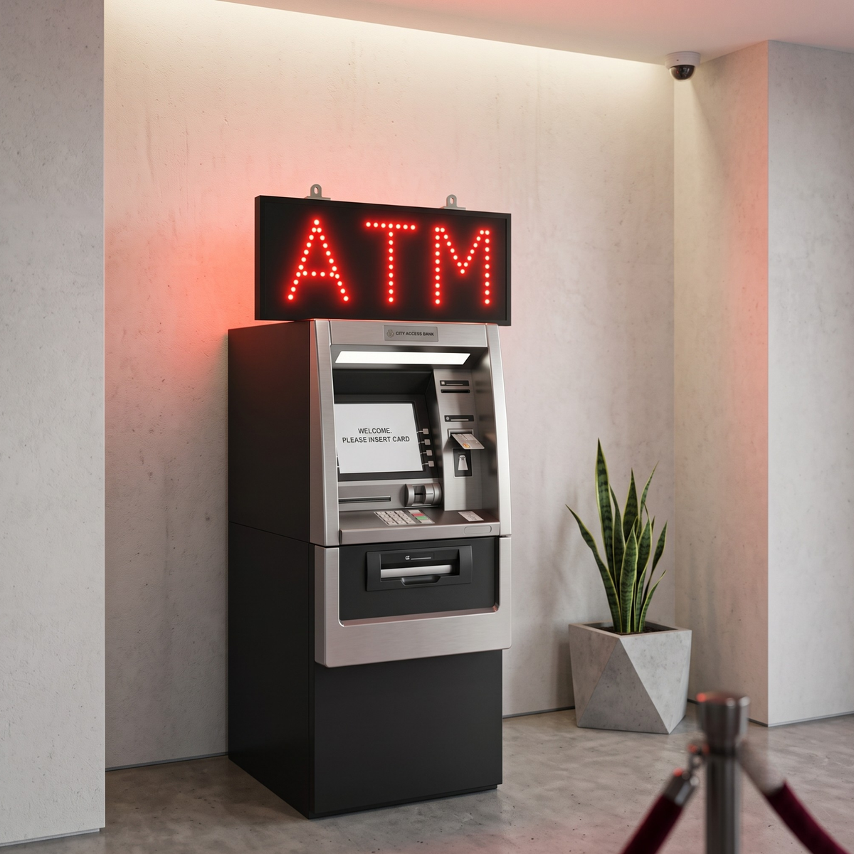 Red LED ATM Sign (16"L x 6.7"H)