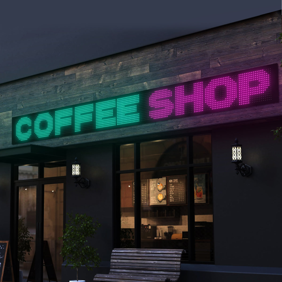 Flexible LED Display Sign with Mobile App Control (69.37" x 7.56")