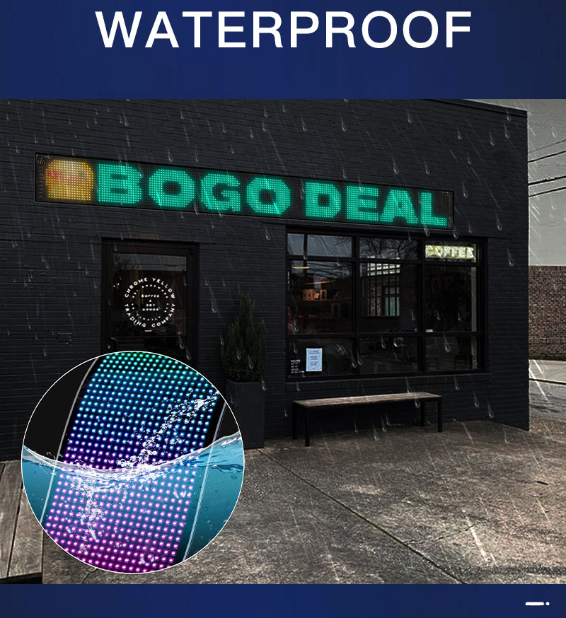 Flexible LED Display Sign with Mobile App Control (69.37" x 7.56")