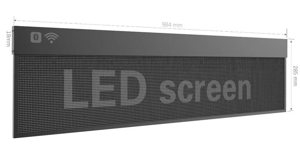 High-Resolution LED Programmable Sign Mobile App-Controlled (320 x 64 Dots)