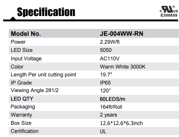 Warm White LED Rope Light (164 Ft./Roll)