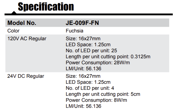 Fushia Flexible LED Neon Tube (24V)
