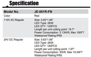 Red Flexible LED Neon Tube (120V)