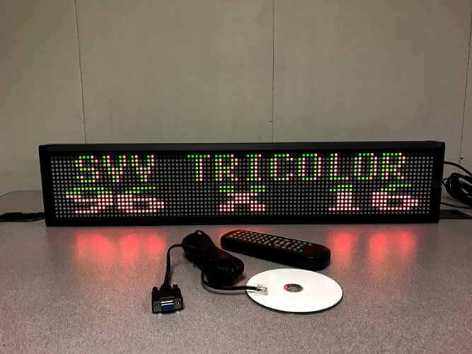 DO-Series Tri-Color Double Line Indoor Programmable LED Sign (6&quot; X 30&quot;)