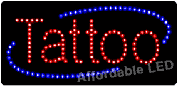 Item# L7353 - Tattoo LED Sign ( 12&quot;H X 24&quot;L X 1&quot;D)