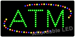 Item# L7602 - ATM LED Sign ( 12&quot;H X 24&quot;L X 1&quot;D)