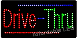 Item# L9051 - Drive-Thru LED Sign ( 12&quot;H X 24&quot;L X 1&quot;D)
