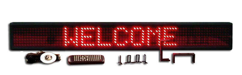 XL-Series Red Single Line Semi-outdoor Programmable LED Sign (6.3&quot; X 49.6&quot;)