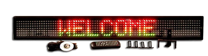L-Series Tri-Color Single Line Semi-outdoor Programmable LED Sign (6.5&quot; X 38&quot;)
