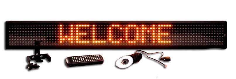L-Series Yellow Single Line Semi-outdoor Programmable LED Sign (6.5&quot; X 38&quot;)